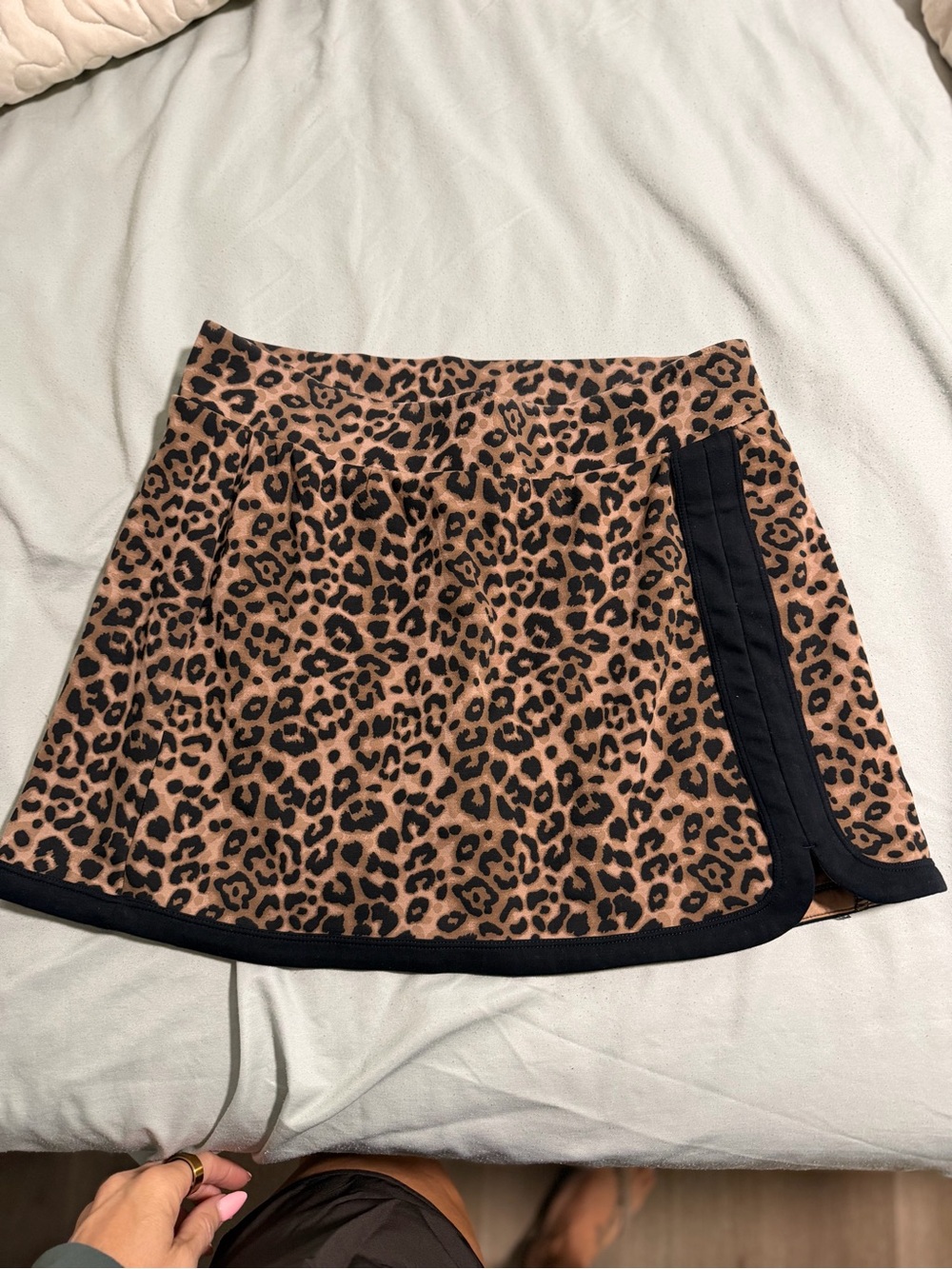 JoyLab Leopard Print Mini skort with Black Trim
